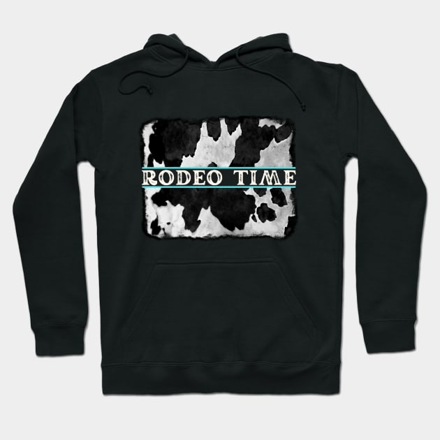 Rodeo Time Cowhide Print Hoodie by jackofdreams22